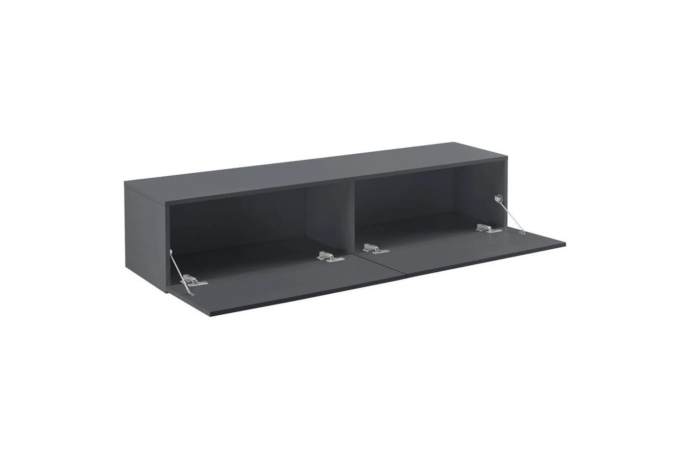 en.casa Hängeschrank Evaton TV Lowboard 140cm Dunkelgrau Matt - Bild 4