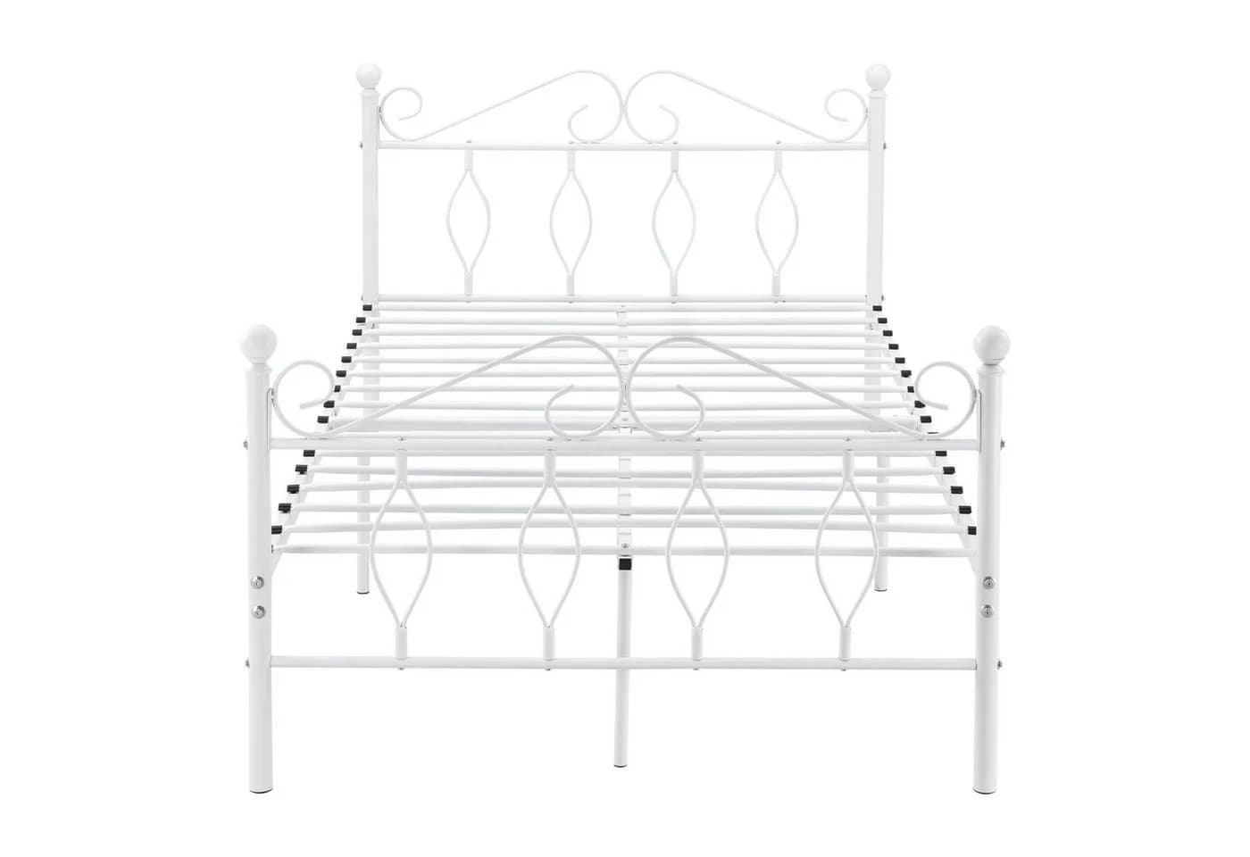 en.casa Metallbett Apolda Weiß Gästebett mit Lattenrost - Bild 4