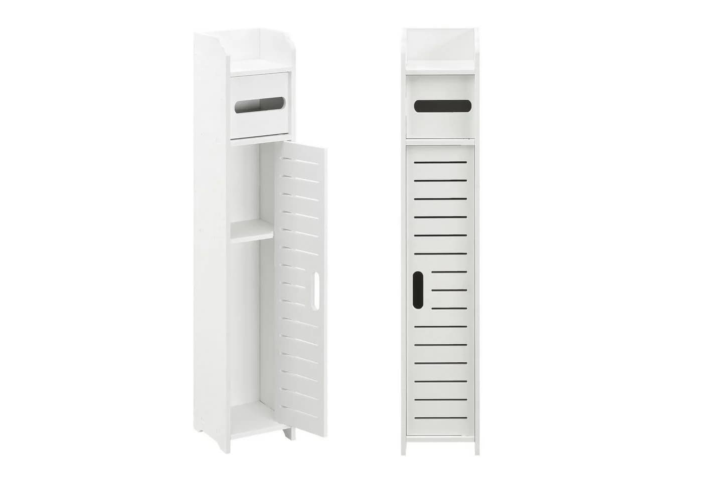 en.casa Toilettenpapierhalter »Leoben« Badregal mit Ablagefach Badschrank weiß - Bild 4