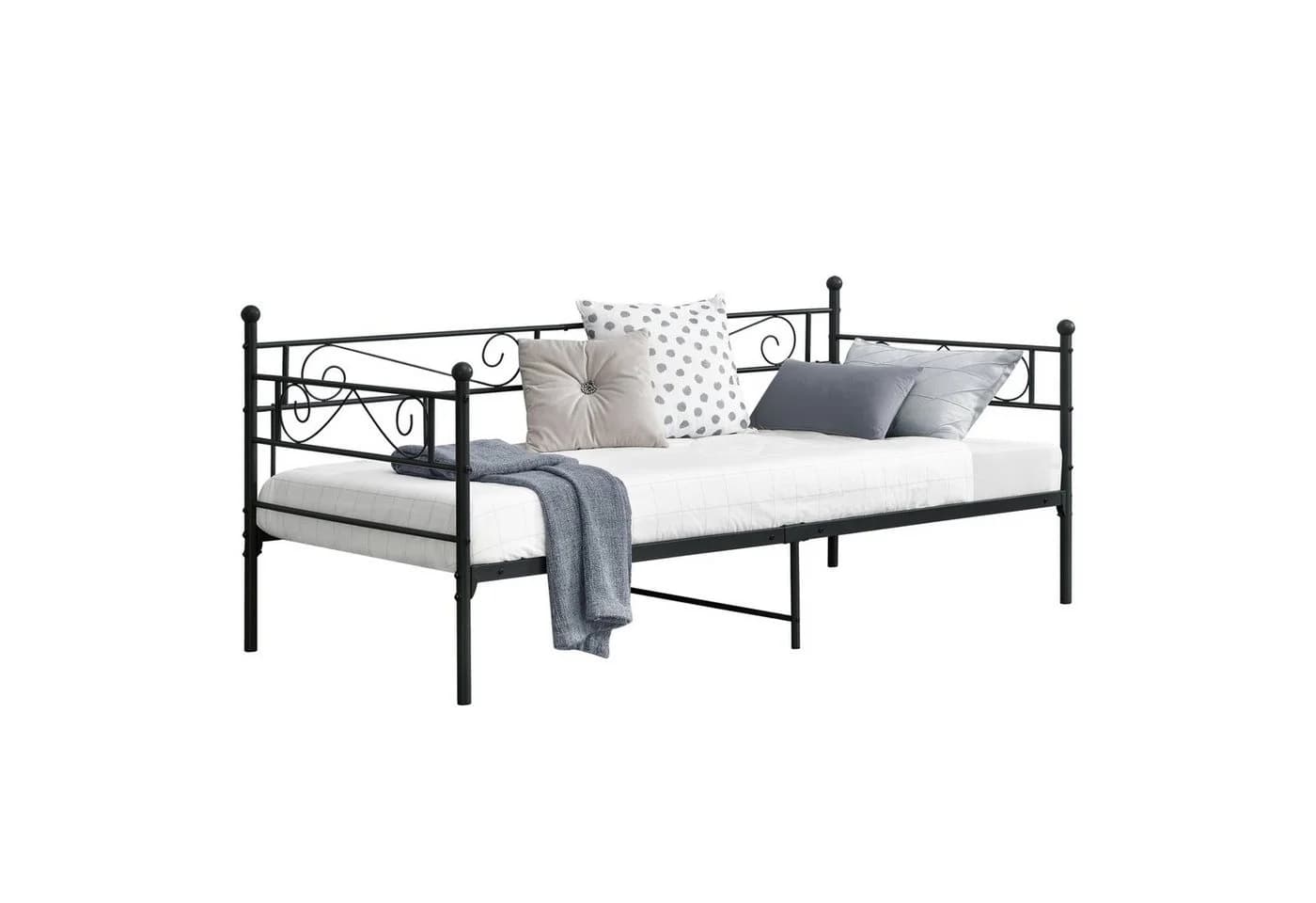 en.casa Metallbett Kerava Schwarz mit Lattenrost - Bild 2