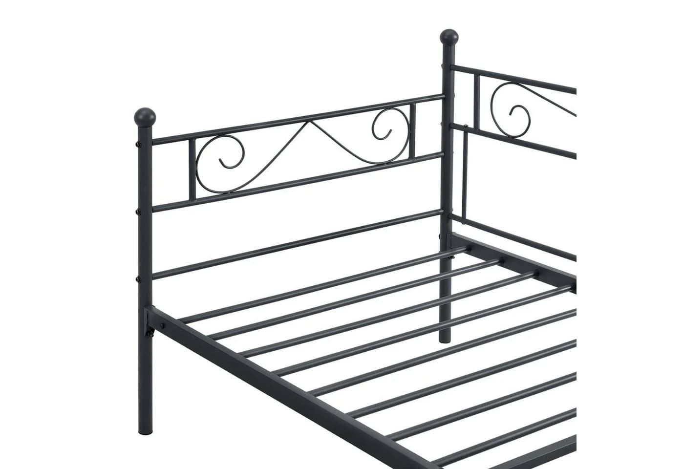 en.casa Metallbett Kerava Schwarz mit Lattenrost - Bild 5