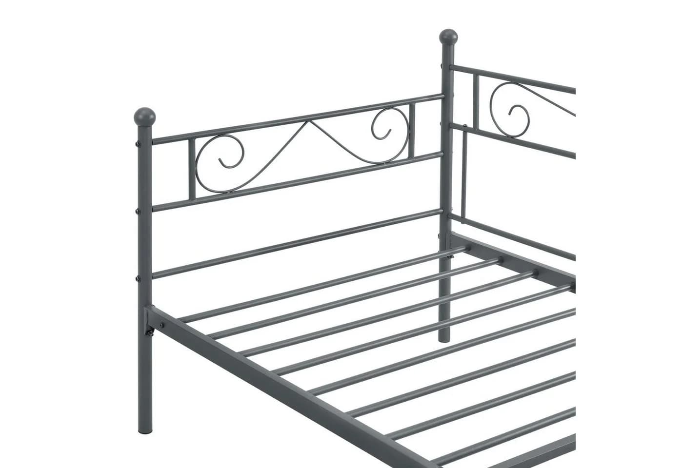 en.casa Metallbett »Kerava« mit Lattenrost Dunkelgrau - Bild 5