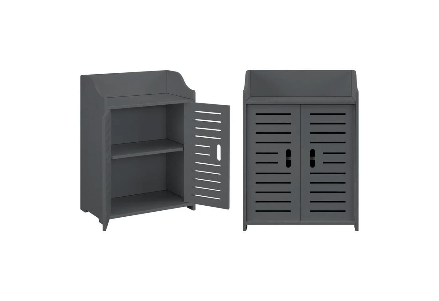 en.casa Unterschrank »Trosa« Badezimmer Wandschrank Dunkelgrau - Bild 3