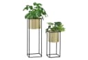 en.casa Blumenständer 2er-Set Metall Goldfarben/Schwarz Bild 2