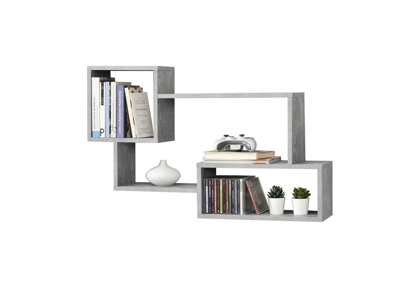 en.casa Wandregal Kvinesdal Schweberegal 3 Ablagen Betonoptik - Bild 2