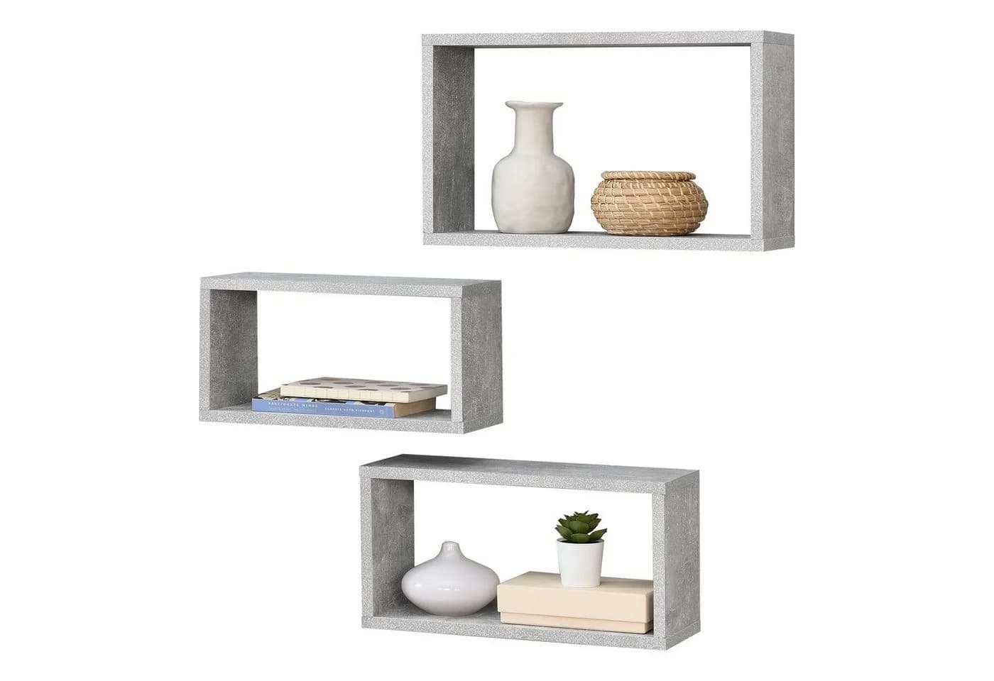 en.casa Wandregal »Mandal« 3-teilig Betonoptik - Bild 2