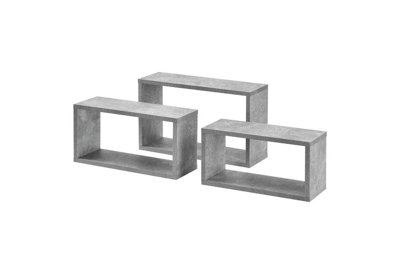 en.casa Wandregal »Mandal« 3-teilig Betonoptik - Bild 3