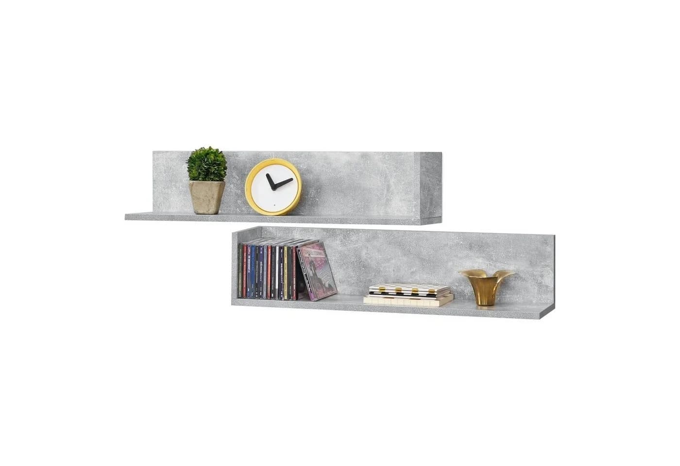 en.casa Wandregal »Elverum« 2-teilig Schweberegal Betonoptik - Bild 2