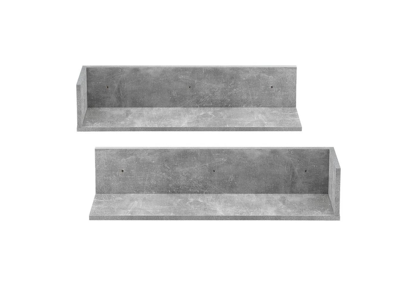 en.casa Wandregal »Elverum« 2-teilig Schweberegal Betonoptik - Bild 5