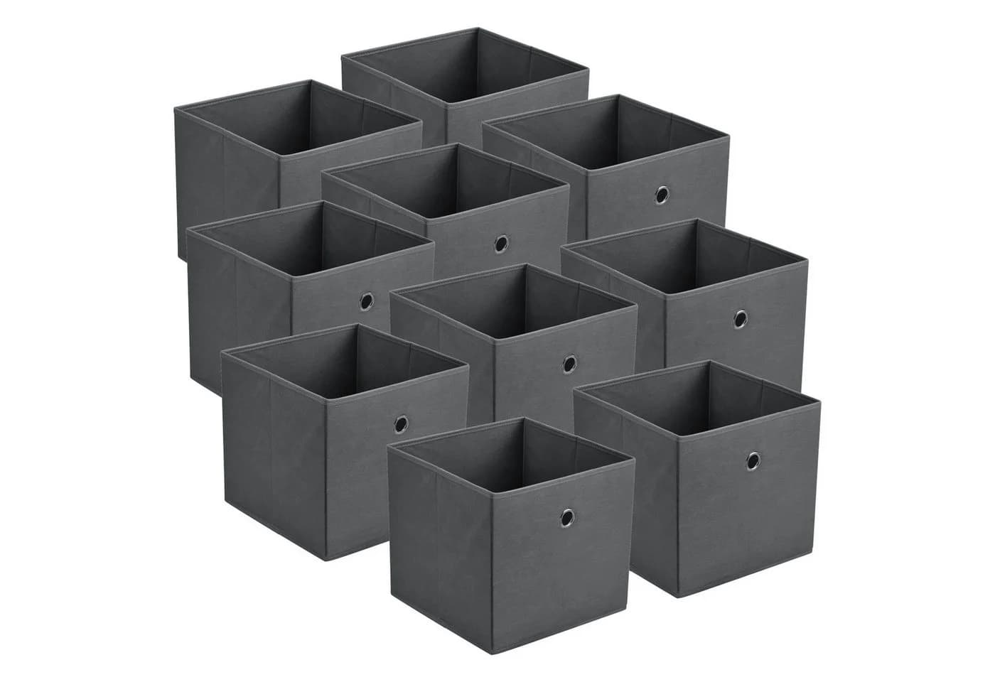 en.casa Faltbox 10er-Set Aufbewahrungsbox 30x30x28cm Dunkelgrau - Bild 2