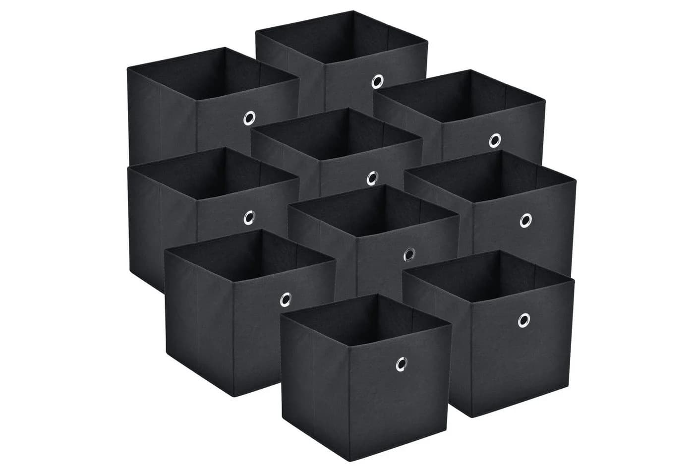 en.casa Faltbox 10er Set Schwarz Vlies Aufbewahrungsbox - Bild 2