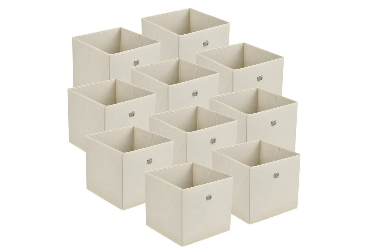 en.casa Faltbox 10er Set Aufbewahrungsbox 30x30x28cm Beige - Bild 2