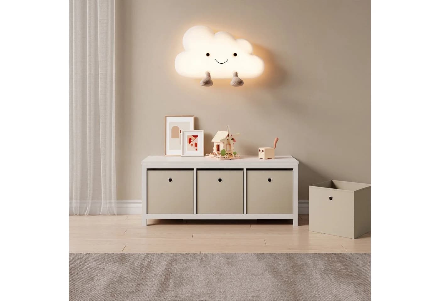 en.casa Faltbox 10er Set Aufbewahrungsbox 30x30x28cm Beige - Bild 4