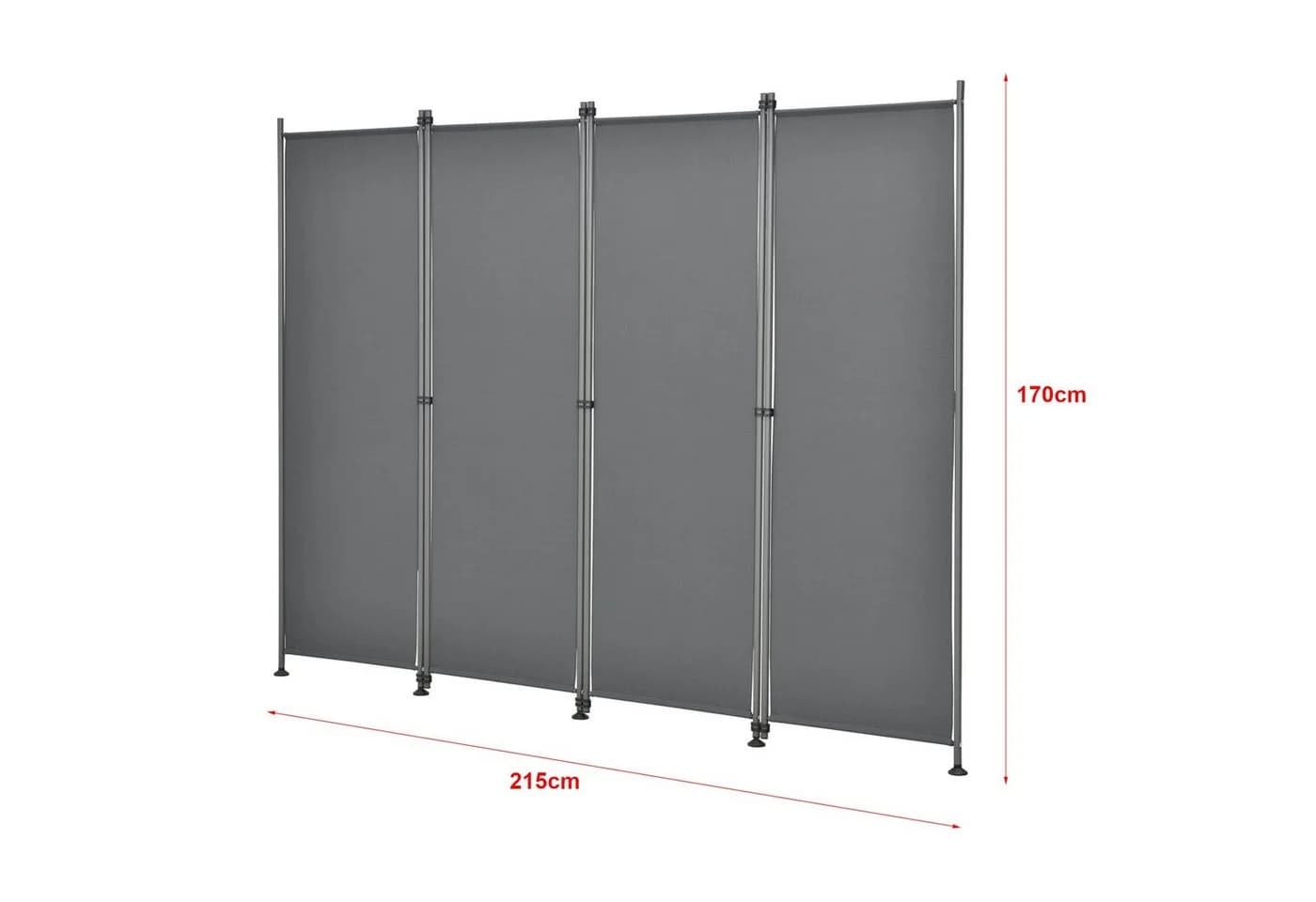 pro.tec Paravent »Modica« Trennwand Outdoor Sichtschutz 170x215cm Mittelgrau - Bild 5