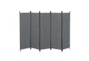 en.casa Paravent »Huesca« Spanische Wand 5-teilig Sichtschutz 250x171cm Dunkelgrau Bild 2