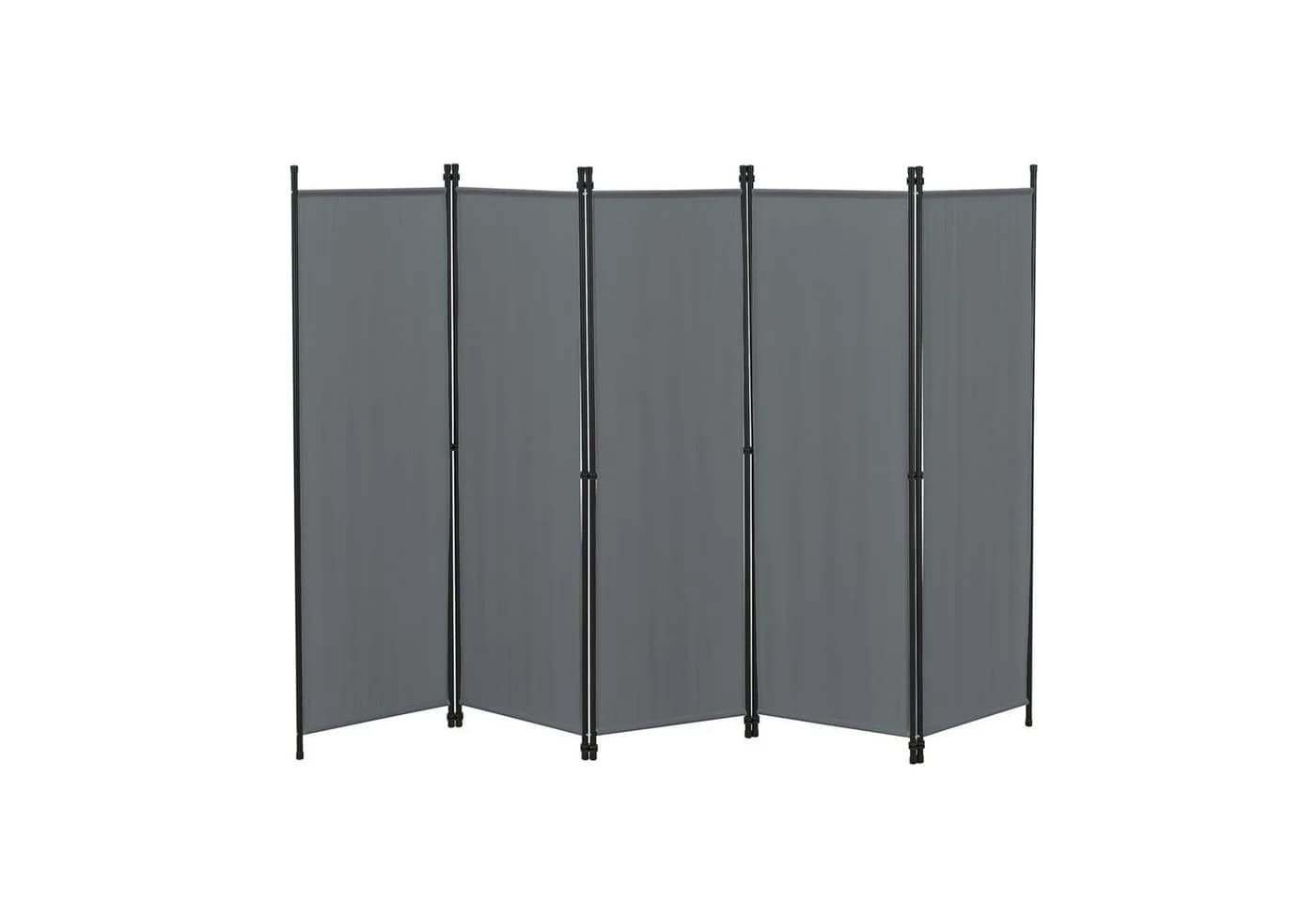 en.casa Paravent »Huesca« Spanische Wand 5-teilig Sichtschutz 250x171cm Dunkelgrau - Bild 2