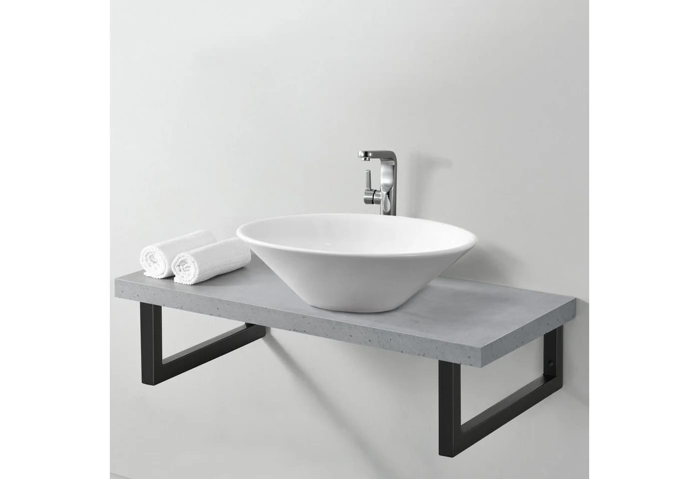 en.casa Wandkonsole Hamina 2er Set Schwarz Stahl