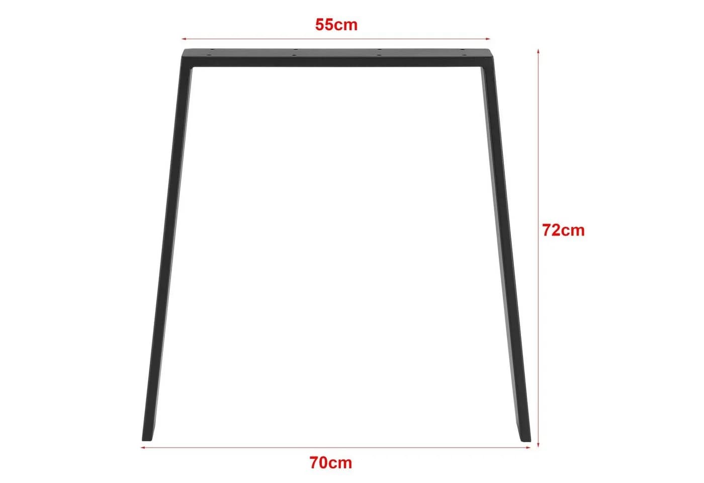 en.casa Tischgestell Kraftisried 2er Set 55-70x72cm Schwarz - Bild 4