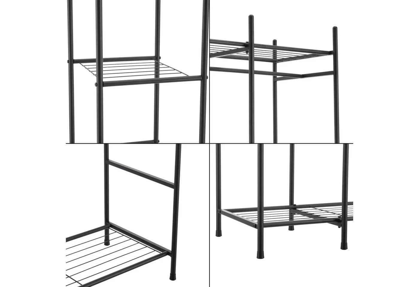 en.casa Garderobenständer Irura 150x150x40cm 6 Ablagen Schwarz - Bild 5
