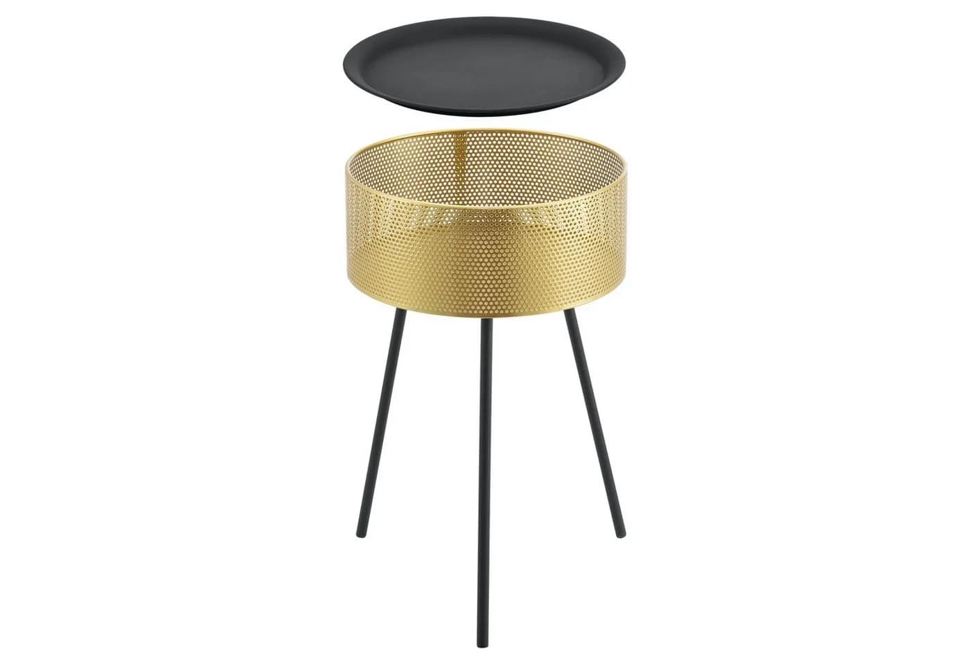 en.casa Beistelltisch Gällivare Korbtisch Metall Gold Schwarz - Bild 4
