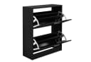 en.casa Schuhschrank Wavre Schwarz mit 2 Klappen Bild 2