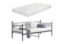 en.casa Metallbett Kerava Einzelbett 90x200 cm Kaltschaummatratze Schwarz Bild 2