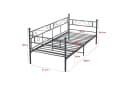 en.casa Metallbett Kerava Einzelbett 90x200 cm Kaltschaummatratze Schwarz Bild 3