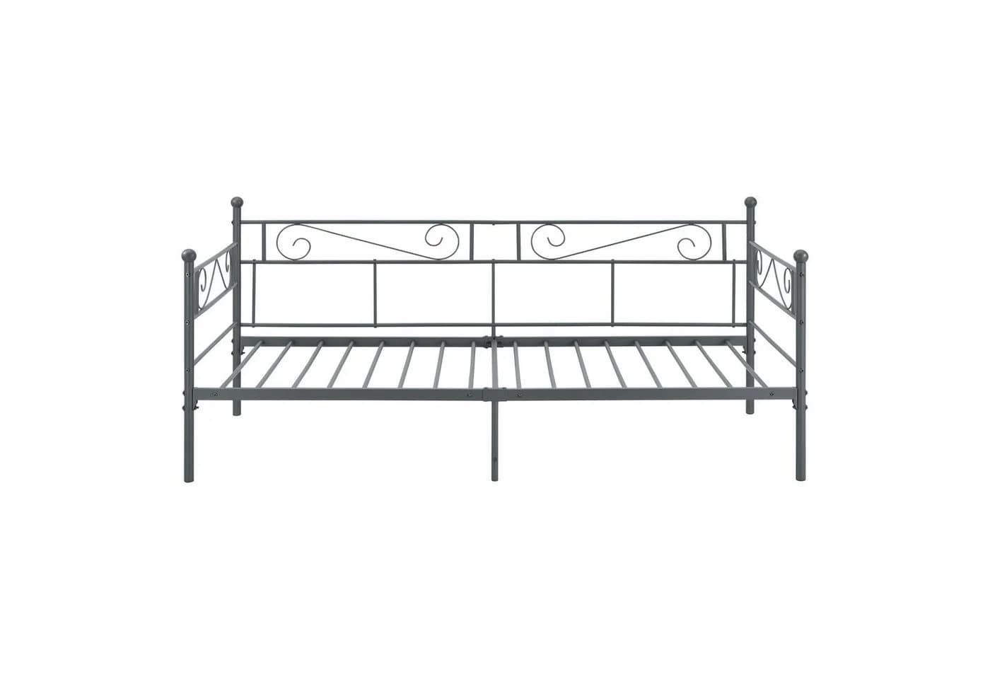 en.casa Metallbett »Kerava« Dunkelgrau mit Matratze - Bild 4