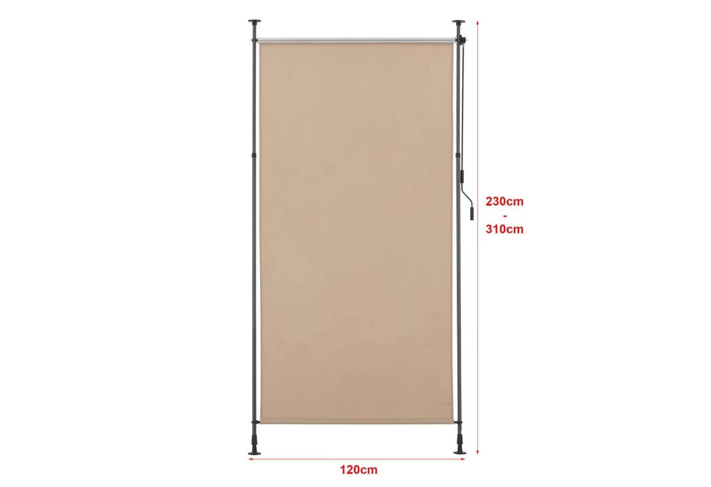 pro.tec Senkrechtmarkise Cimarra Outdoor-Sichtschutz Sandfarben - Bild 3