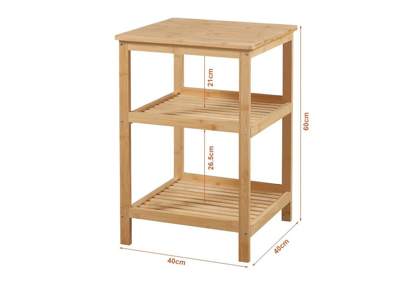 en.casa Bambus Standregal 3 Ablagen Natur Modern - Bild 3