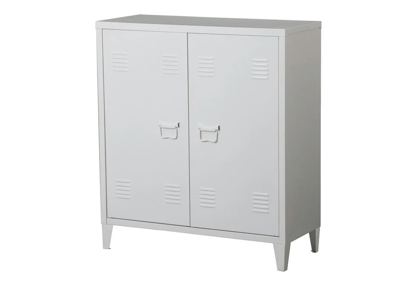 en.casa Aktenschrank Oripää 2 Türen Stahl Weiß - Bild 2