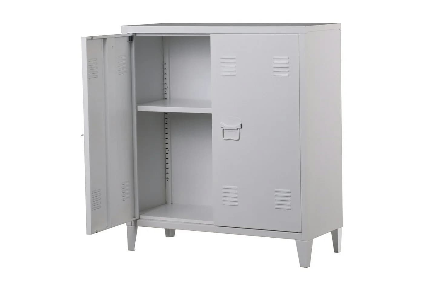 en.casa Aktenschrank Oripää 2 Türen Stahl Weiß - Bild 4