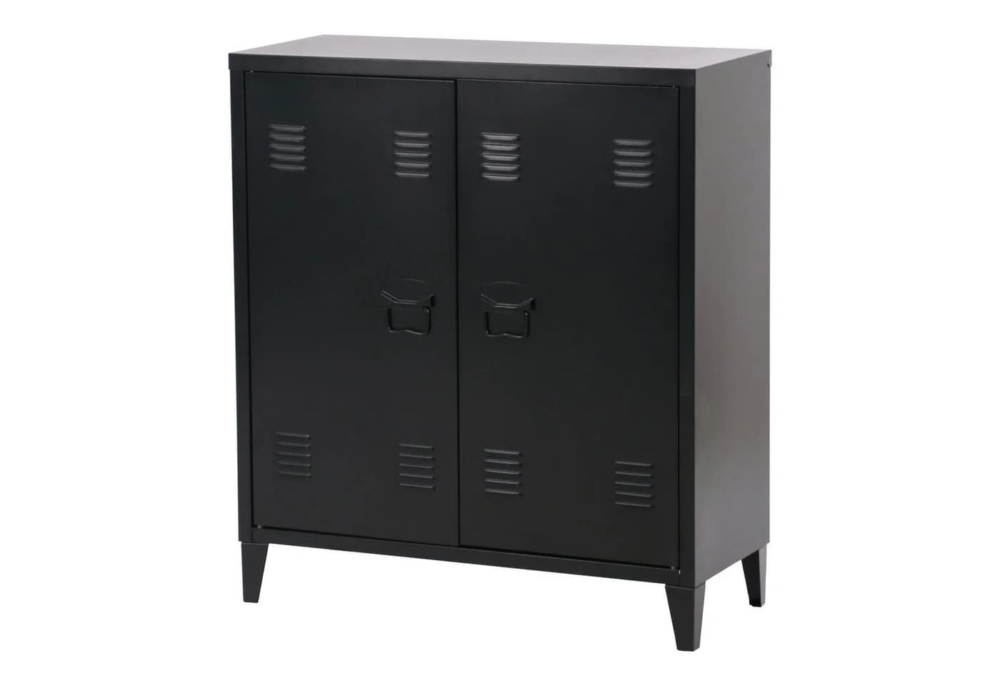 en.casa Aktenschrank Oripää mit 2 Türen Stahl Schwarz - Bild 2