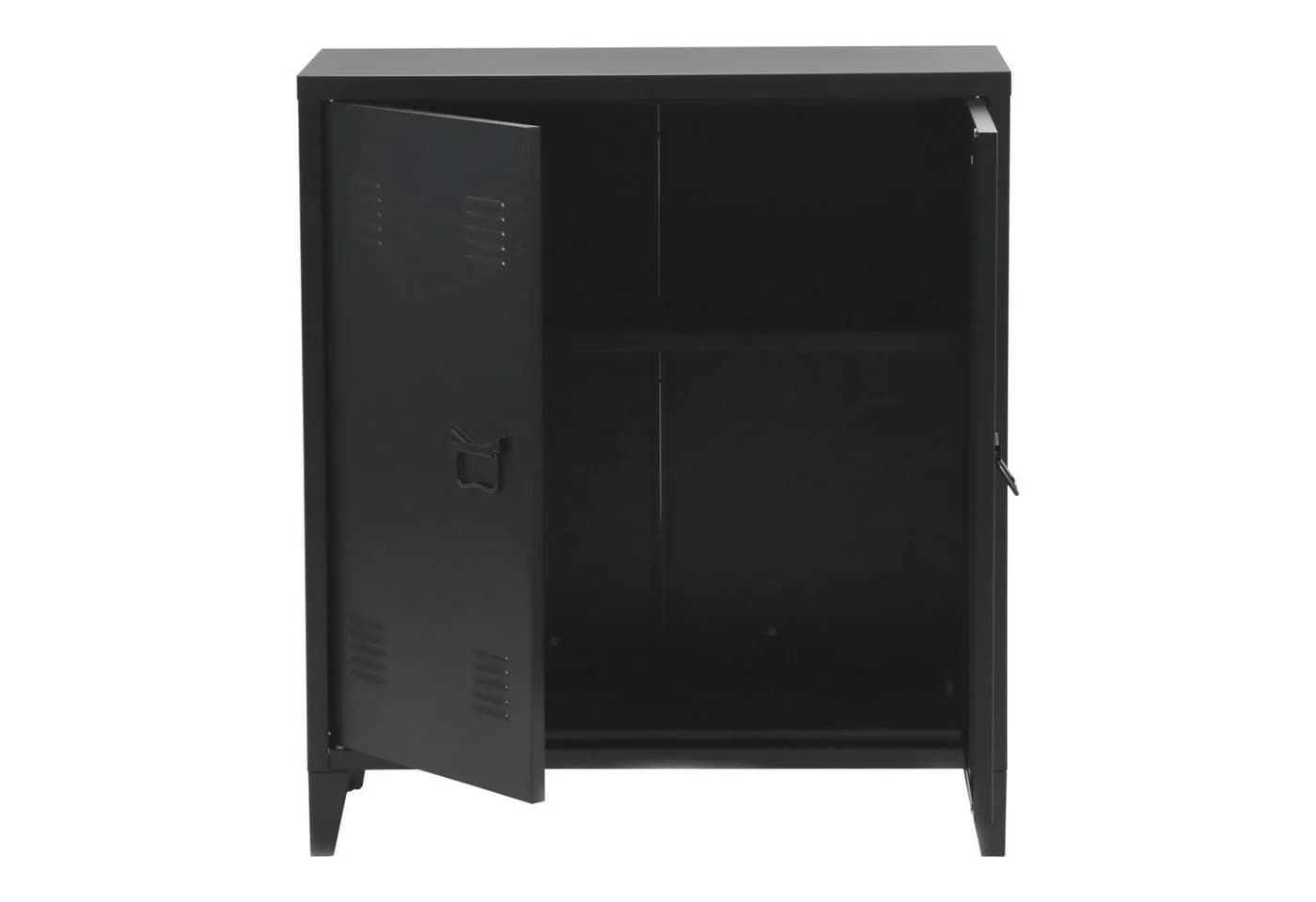en.casa Aktenschrank Oripää mit 2 Türen Stahl Schwarz - Bild 4
