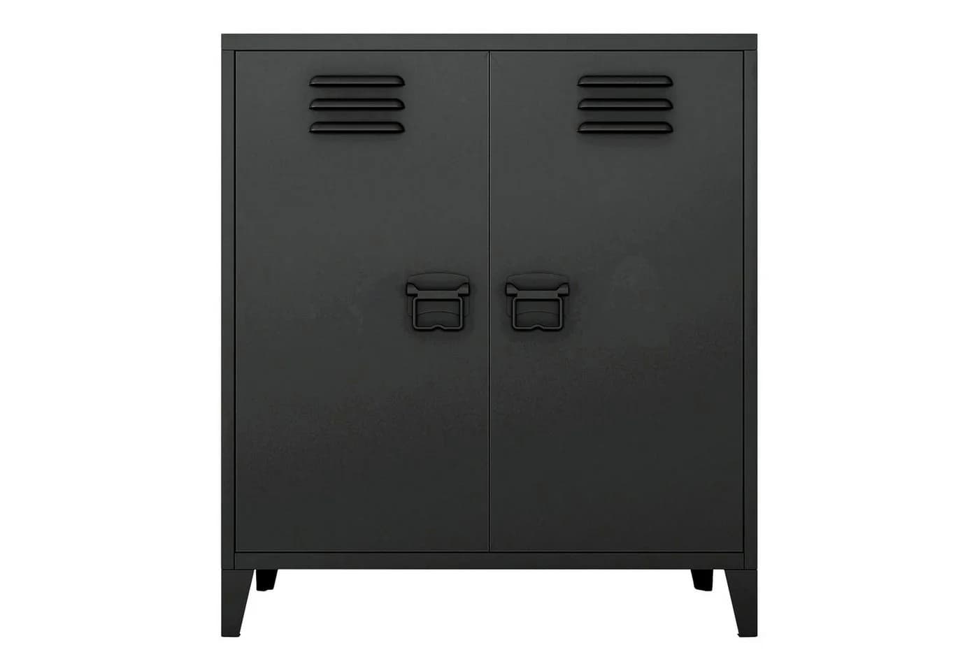 en.casa Aktenschrank Oripää mit 2 Türen Stahl Schwarz - Bild 5