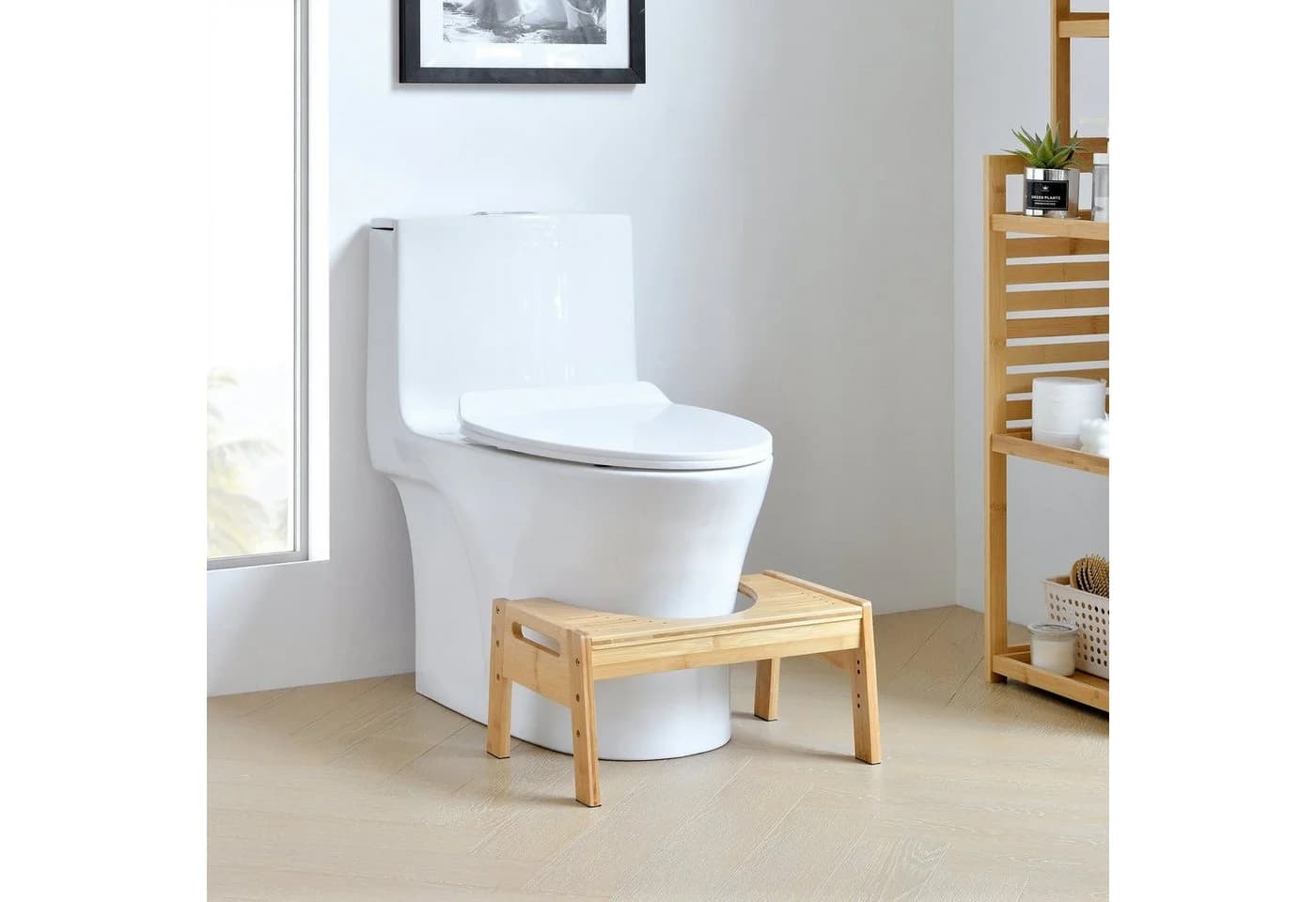 en.casa Badhocker Kalajoki Toilettenhocker Bambus