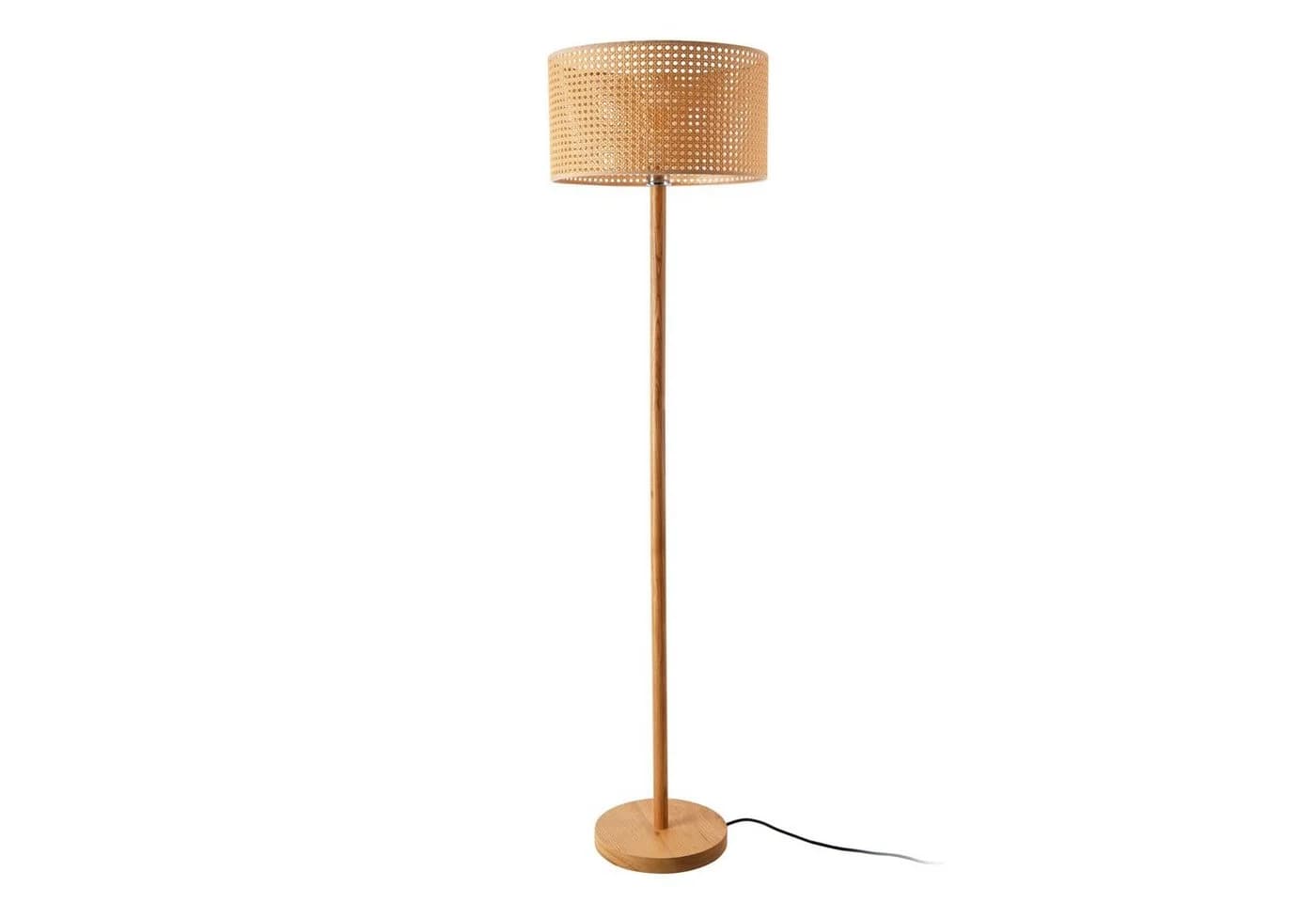 lux.pro Stehlampe Rochdale Holz Rattan Gelbbraun E27 - Bild 2