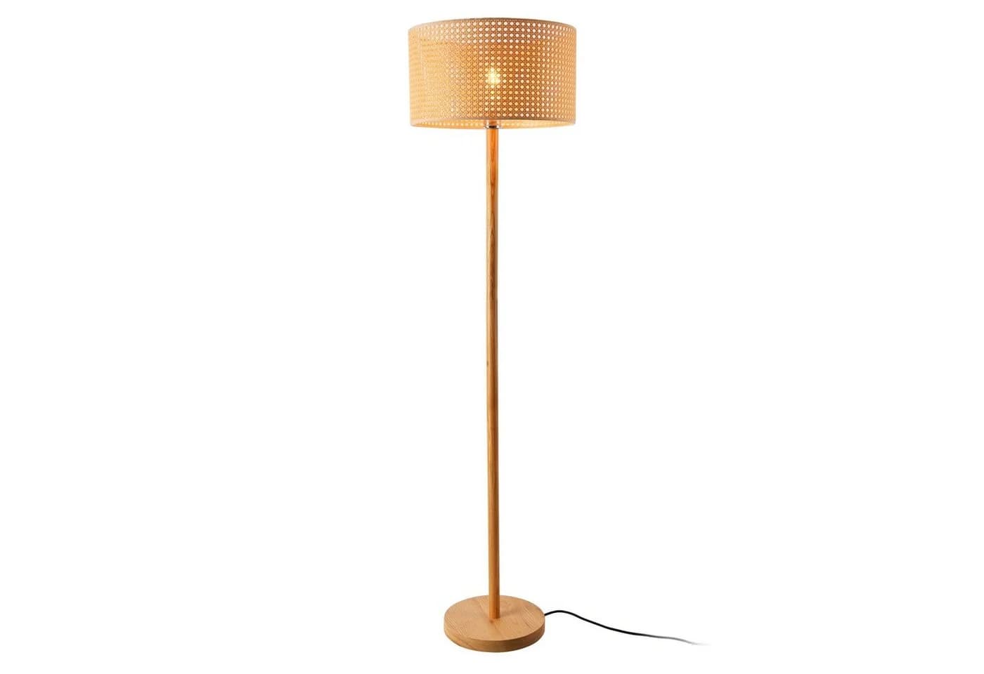 lux.pro Stehlampe Rochdale Holz Rattan Gelbbraun E27 - Bild 4
