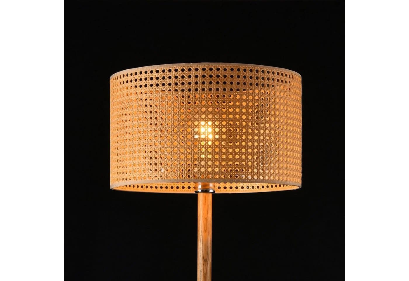 lux.pro Stehlampe Rochdale Holz Rattan Gelbbraun E27 - Bild 5