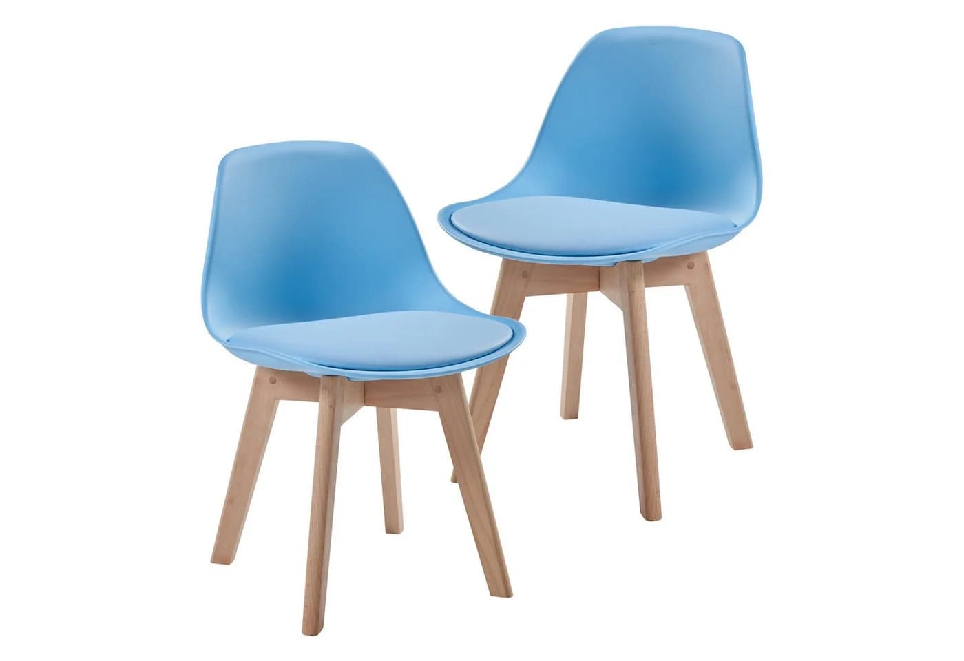 en.casa Kinderstuhl Elvdal 2er Set Gepolstert Himmelblau - Bild 2