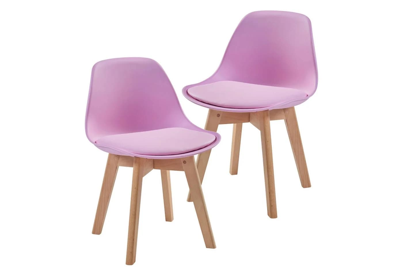 en.casa Kinderstuhl Elvdal 2er Set Rosa Gepolstert - Bild 2