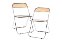 en.casa Klappstuhl 2er Set Orange Transparent Stahlgestell Bild 2