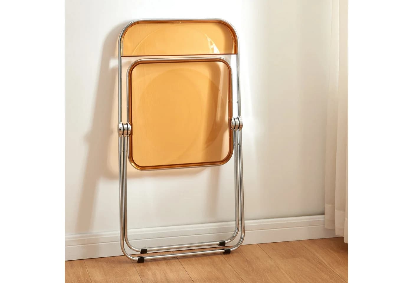 en.casa Klappstuhl 2er Set Orange Transparent Stahlgestell - Bild 3