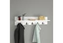en.casa Wandgarderobe Hammarö Weiß mit 10 Haken und Ablage Bild 1