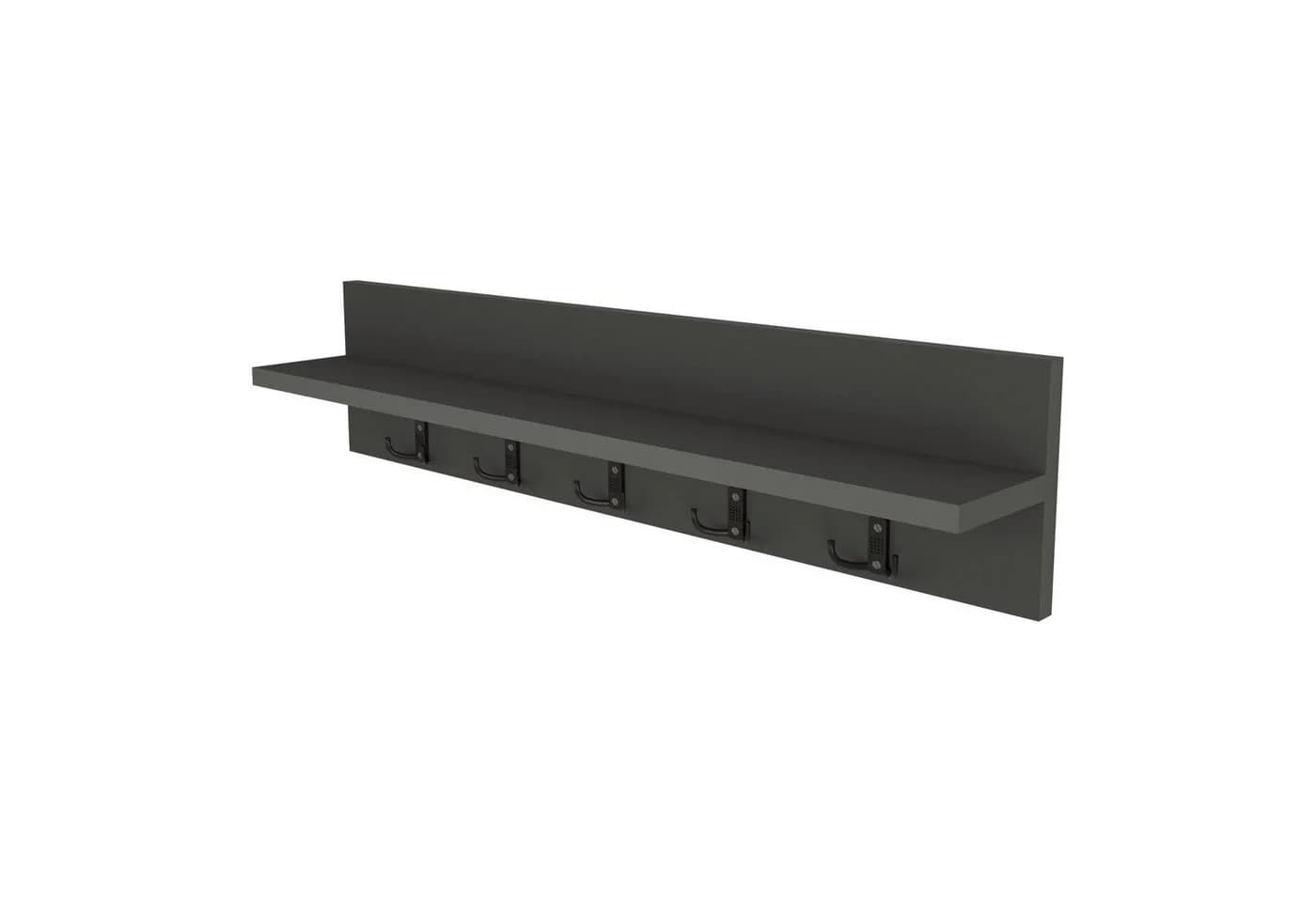 en.casa Wandgarderobe Hammarö mit Ablage und 10 Haken Anthrazit - Bild 2