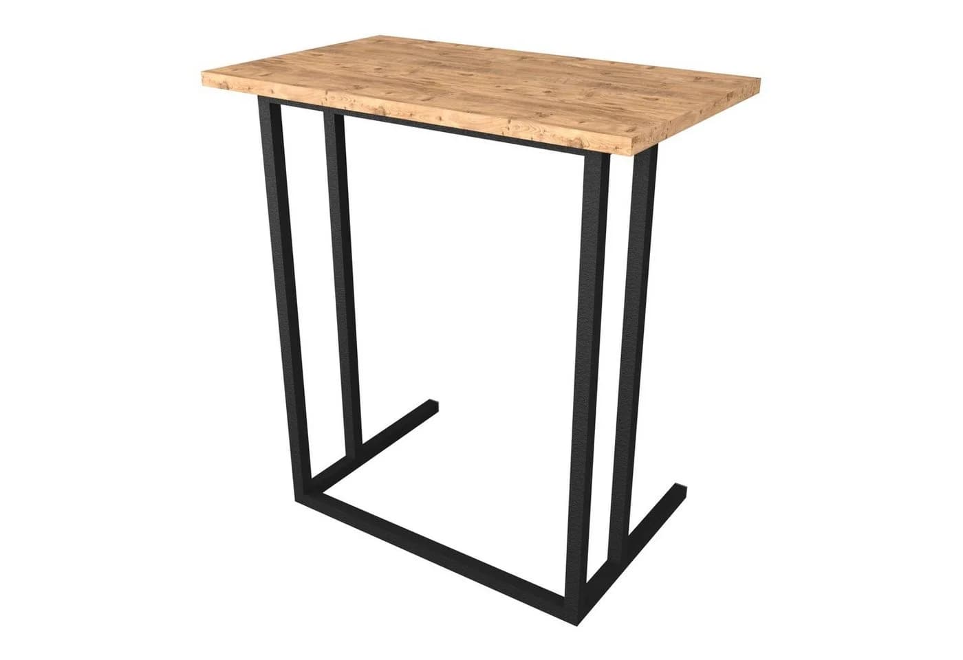 en.casa Laptoptisch Beistelltisch C-Form Eiche Schwarz - Bild 2