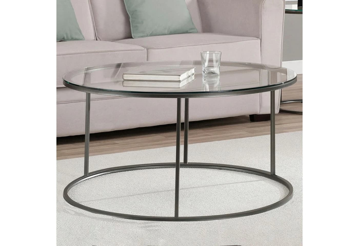 en.casa Couchtisch Kolari Schwarz Transparent Gehärtetes Glas