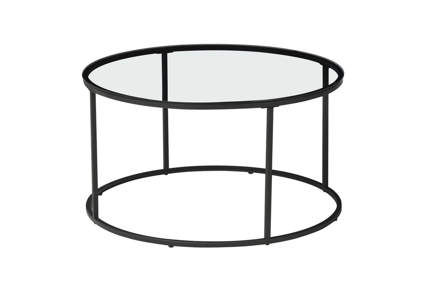 en.casa Couchtisch Kolari Schwarz Transparent Gehärtetes Glas - Bild 3
