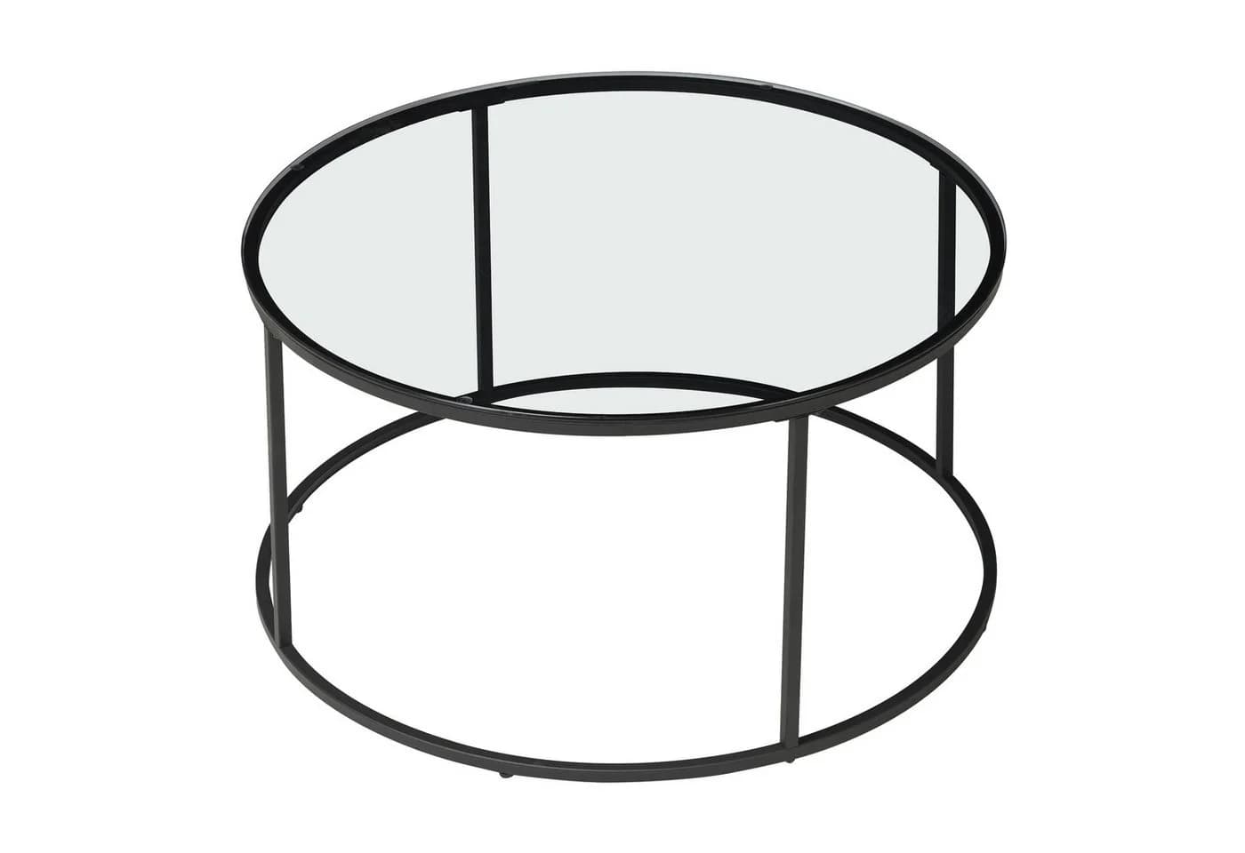 en.casa Couchtisch Kolari Schwarz Transparent Gehärtetes Glas - Bild 5