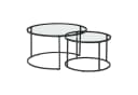 en.casa Couchtisch Set 2-tlg. Kokkola Satztisch rund Metall Klarglas Bild 2